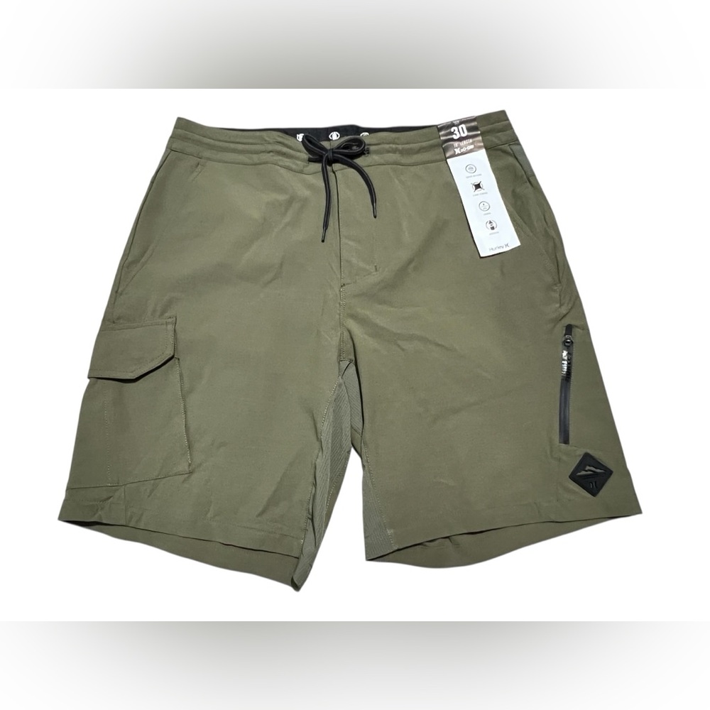 Hurley Men's‎ H2O Dri Nomad Cargo 19" Stretch Shorts olive green size W30